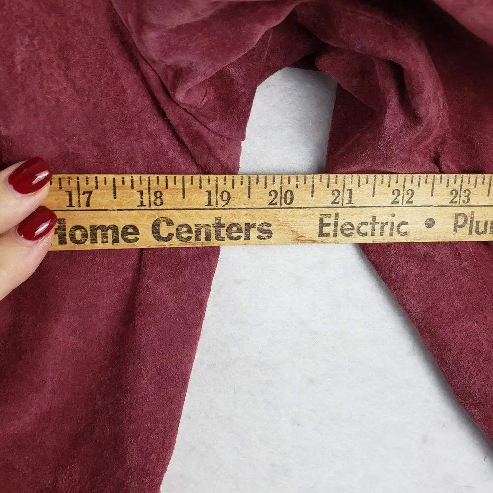 Style & Co Women's 14 Suede Leather Jacket Rusty Red Distressed‎ Western Boho - Picture 5 of 8